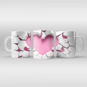 Κούπα Heart Pink Cracked Mug Κούπες