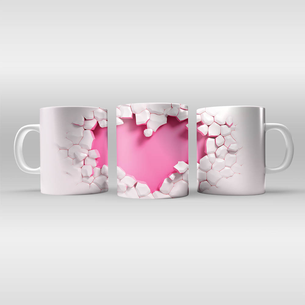 Κούπα Heart Fucshia Cracked Mug Κούπες