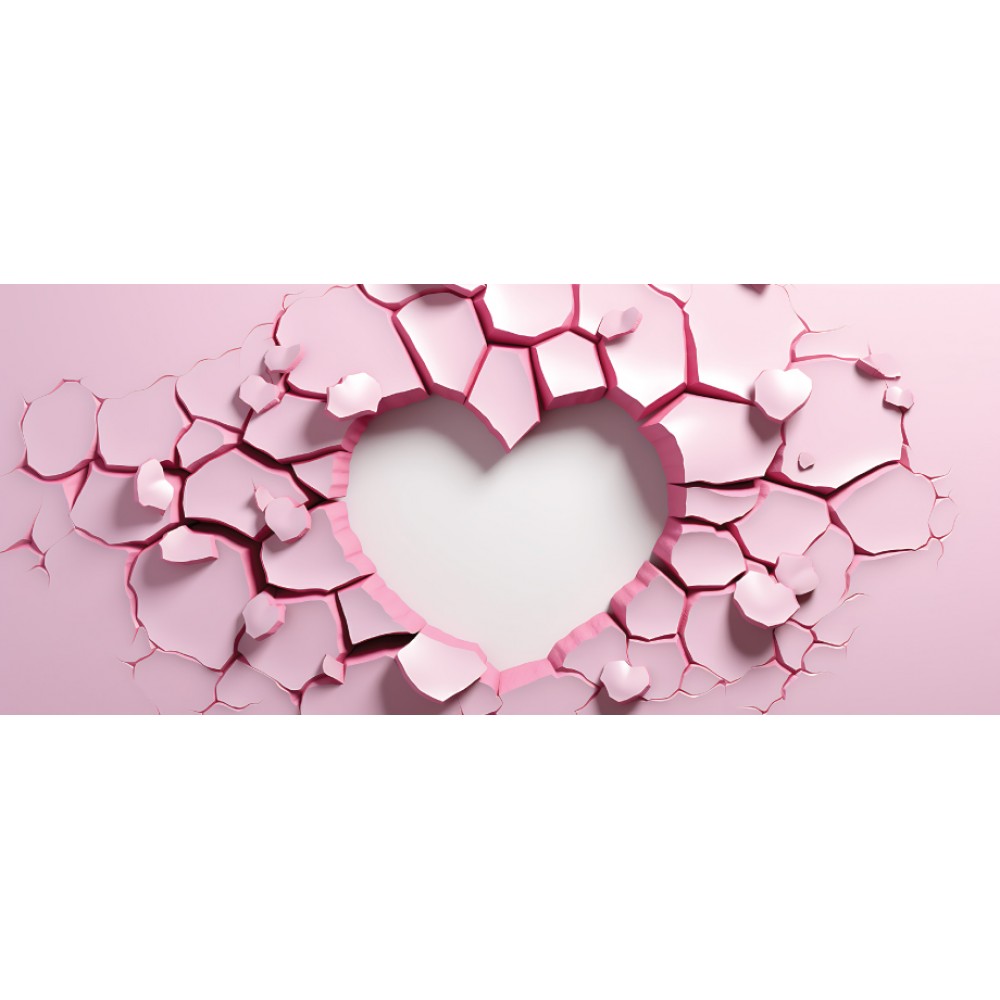 Κούπα Heart White on Pink Cracked Mug Κούπες