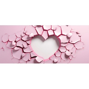 Κούπα Heart White on Pink Cracked Mug Κούπες