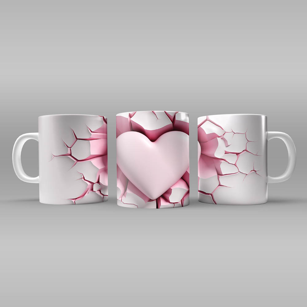 Κούπα Heart Pink Stone Cracked Mug Κούπες
