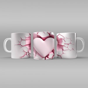 Κούπα Heart Pink Stone Cracked Mug Κούπες