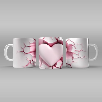 Κούπα Heart Pink Stone Cracked Mug