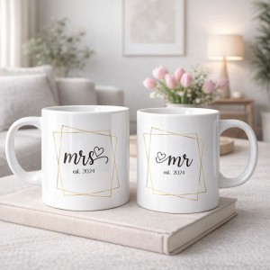 Κούπες Σετ 2 Τεμαχίων Mr & Mrs Εποχιακά