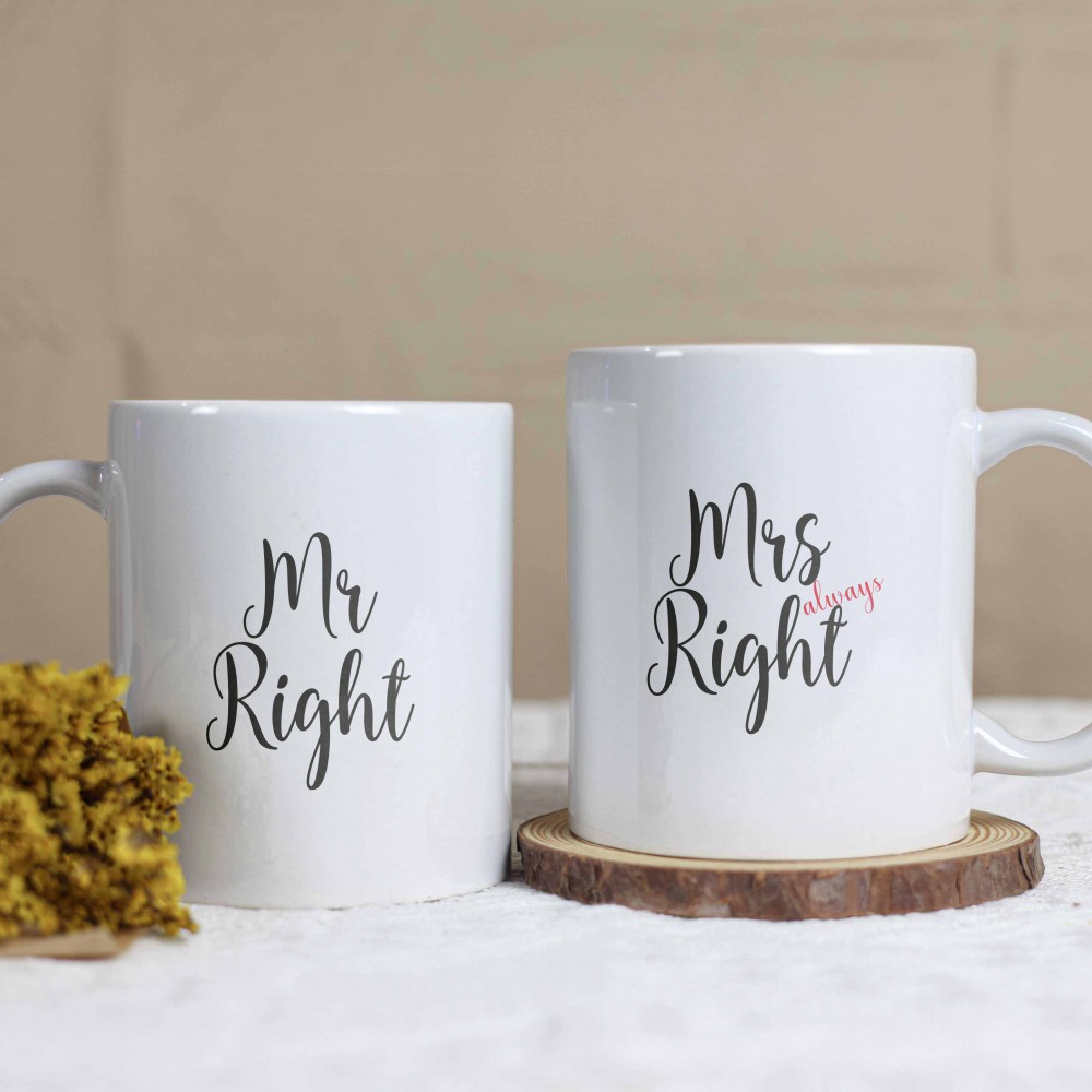 Κούπες Σετ 2 Τεμαχίων Mr Right & Mrs Always Right Εποχιακά
