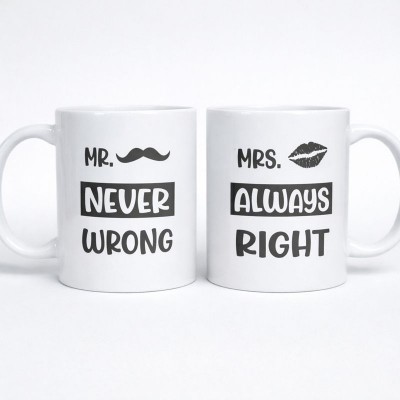 Κούπες Σετ 2 Τεμαχίων Mr Never Wrong & Mrs Always Right