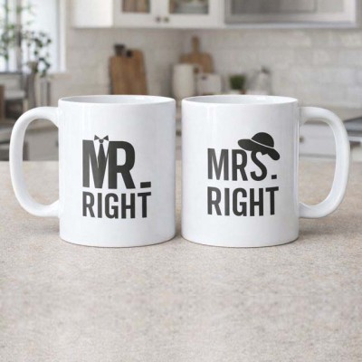 Κούπες Σετ 2 Τεμαχίων Mr Right & Mrs Right
