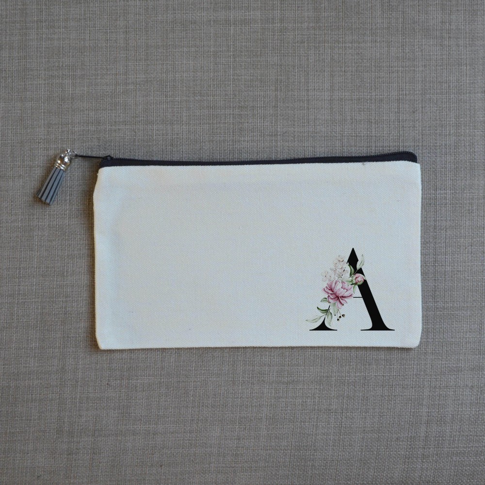 Τσαντάκι Γράμμα Α με Λουλούδια Τσαντάκια-Νεσεσέρ