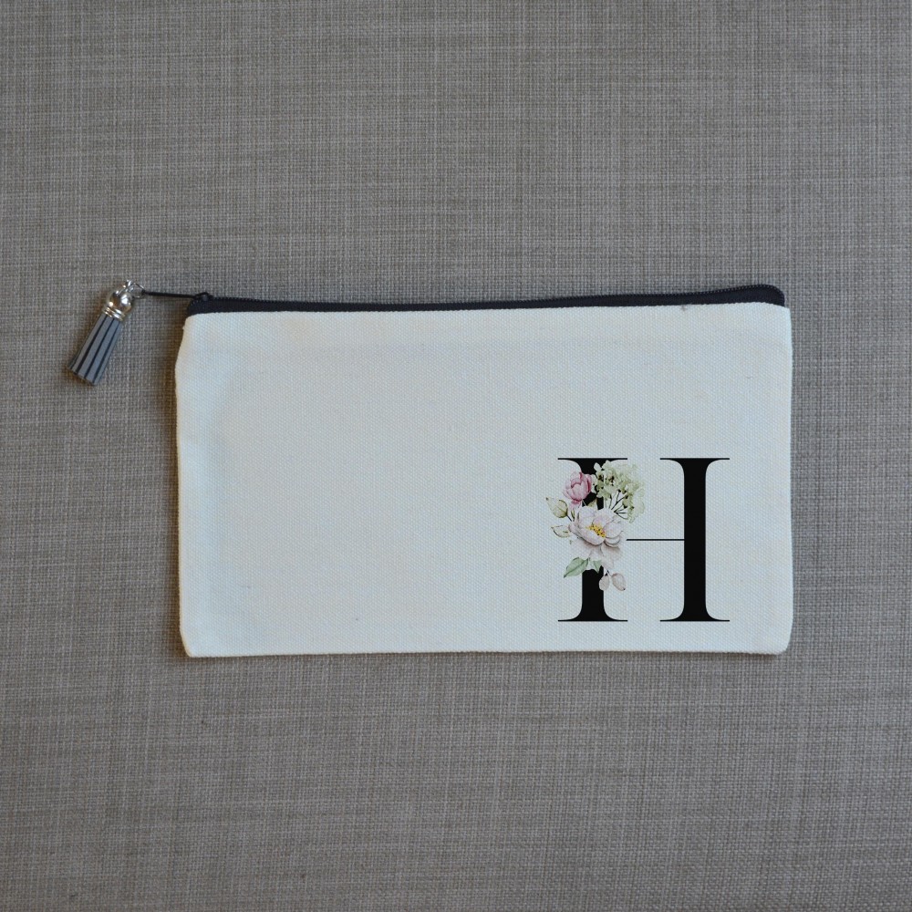 Τσαντάκι Γράμμα Η με Λουλούδια Τσαντάκια-Νεσεσέρ