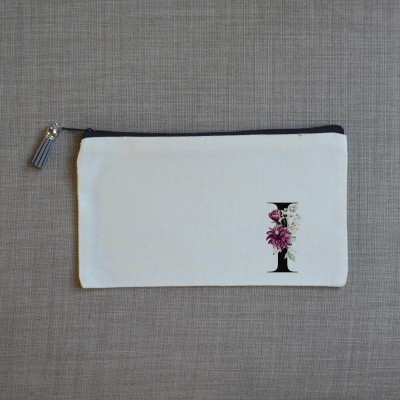 Τσαντάκι Γράμμα Ι με Λουλούδια