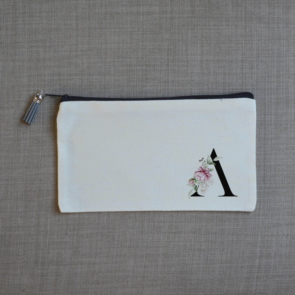 Τσαντάκι Γράμμα Λ με Λουλούδια Τσαντάκια-Νεσεσέρ