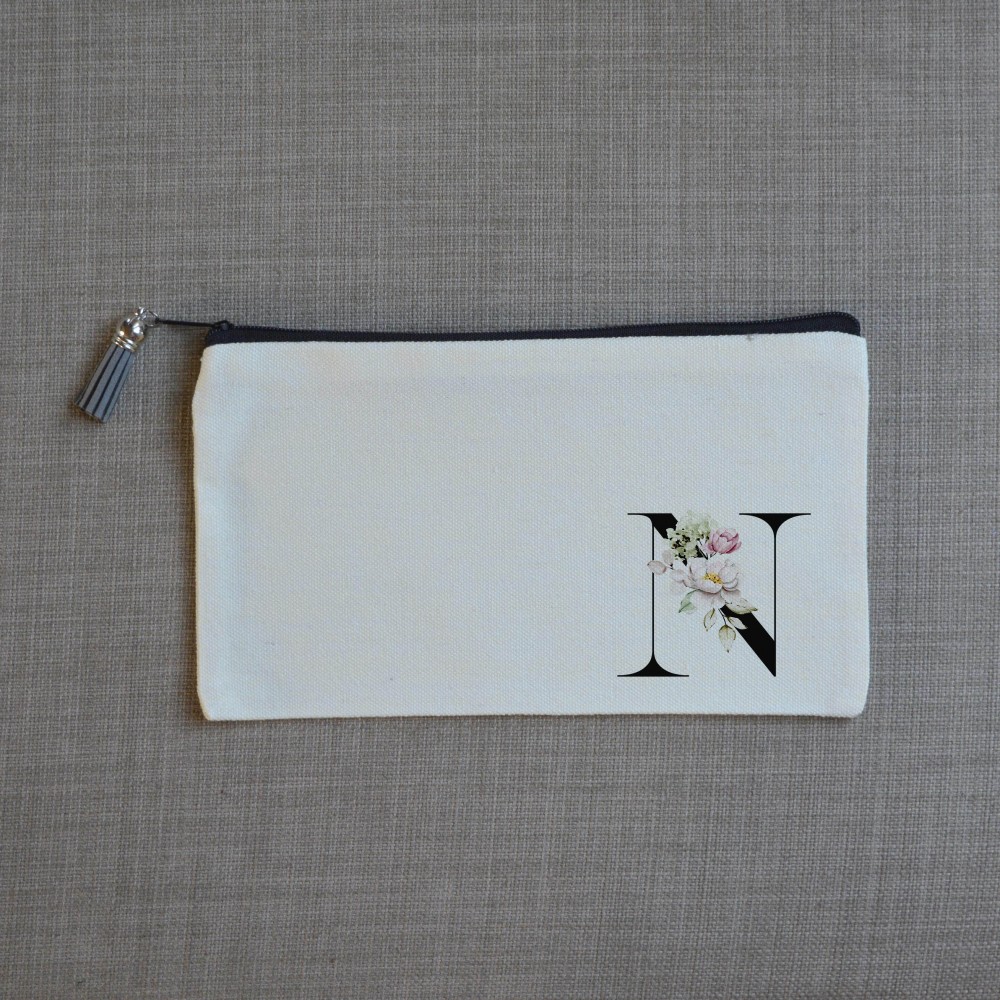 Τσαντάκι Γράμμα Ν με Λουλούδια Τσαντάκια-Νεσεσέρ