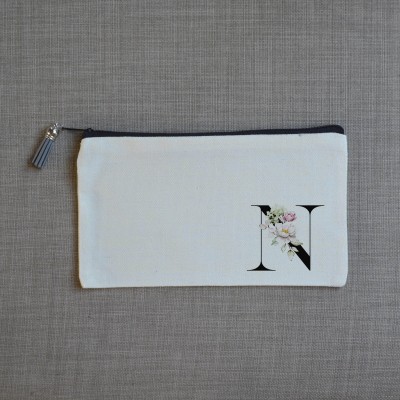 Τσαντάκι Γράμμα Ν με Λουλούδια