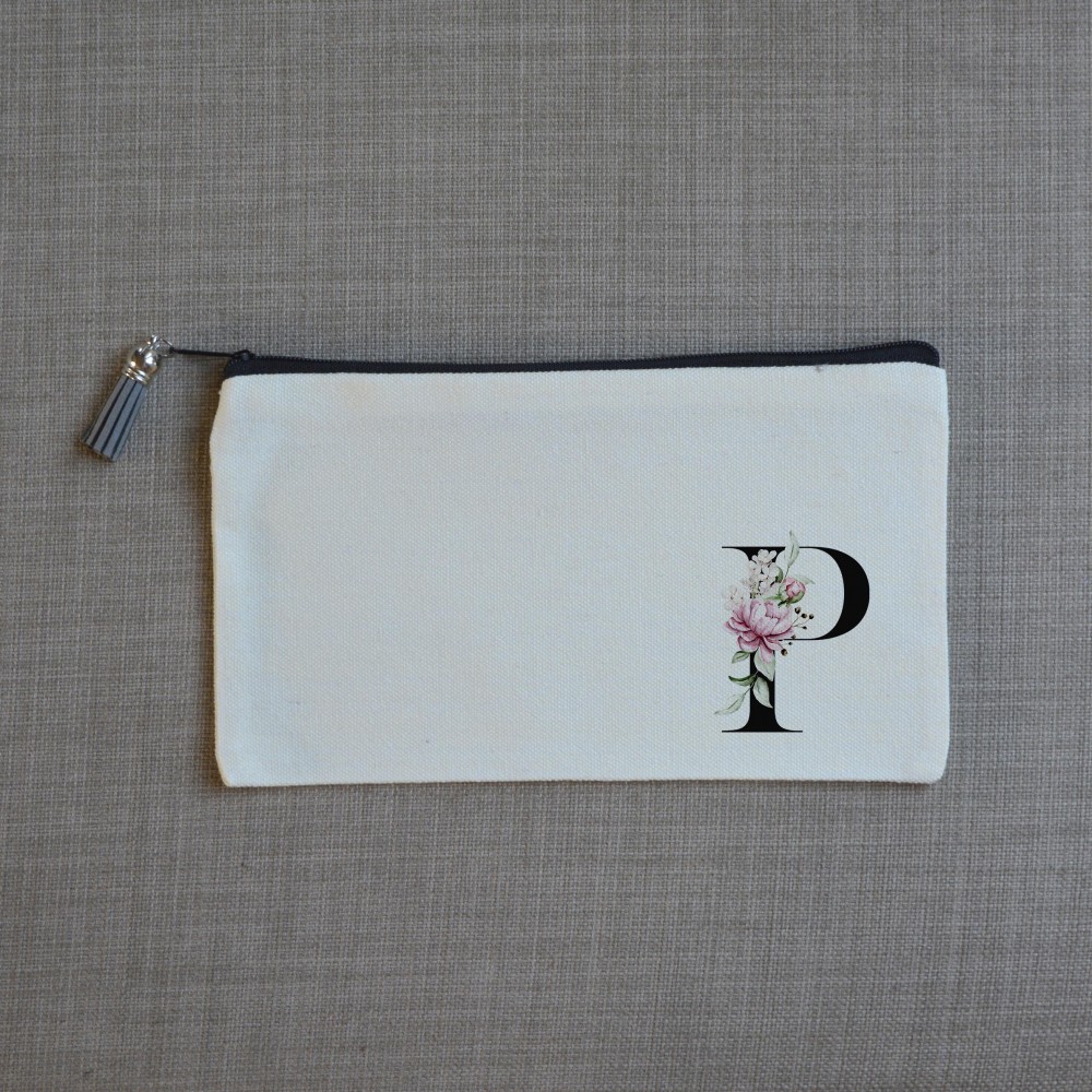 Τσαντάκι Γράμμα Ρ με Λουλούδια Τσαντάκια-Νεσεσέρ