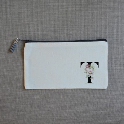 Τσαντάκι Γράμμα Τ με Λουλούδια