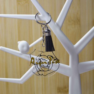 Ακρυλικό Μπρελόκ Στρογγυλό Λουλούδι με Όνομα Μπρελόκ