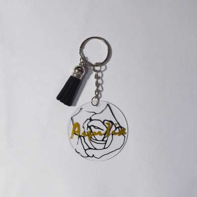 Ακρυλικό Μπρελόκ Στρογγυλό Λουλούδι με Όνομα