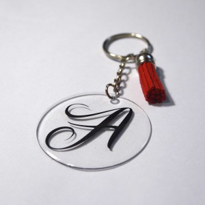 Ακρυλικό Μπρελόκ Στρογγυλό Μονόγραμμα Μπρελόκ