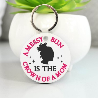 Μπρελόκ Στρογγυλό Messy Bun Mom