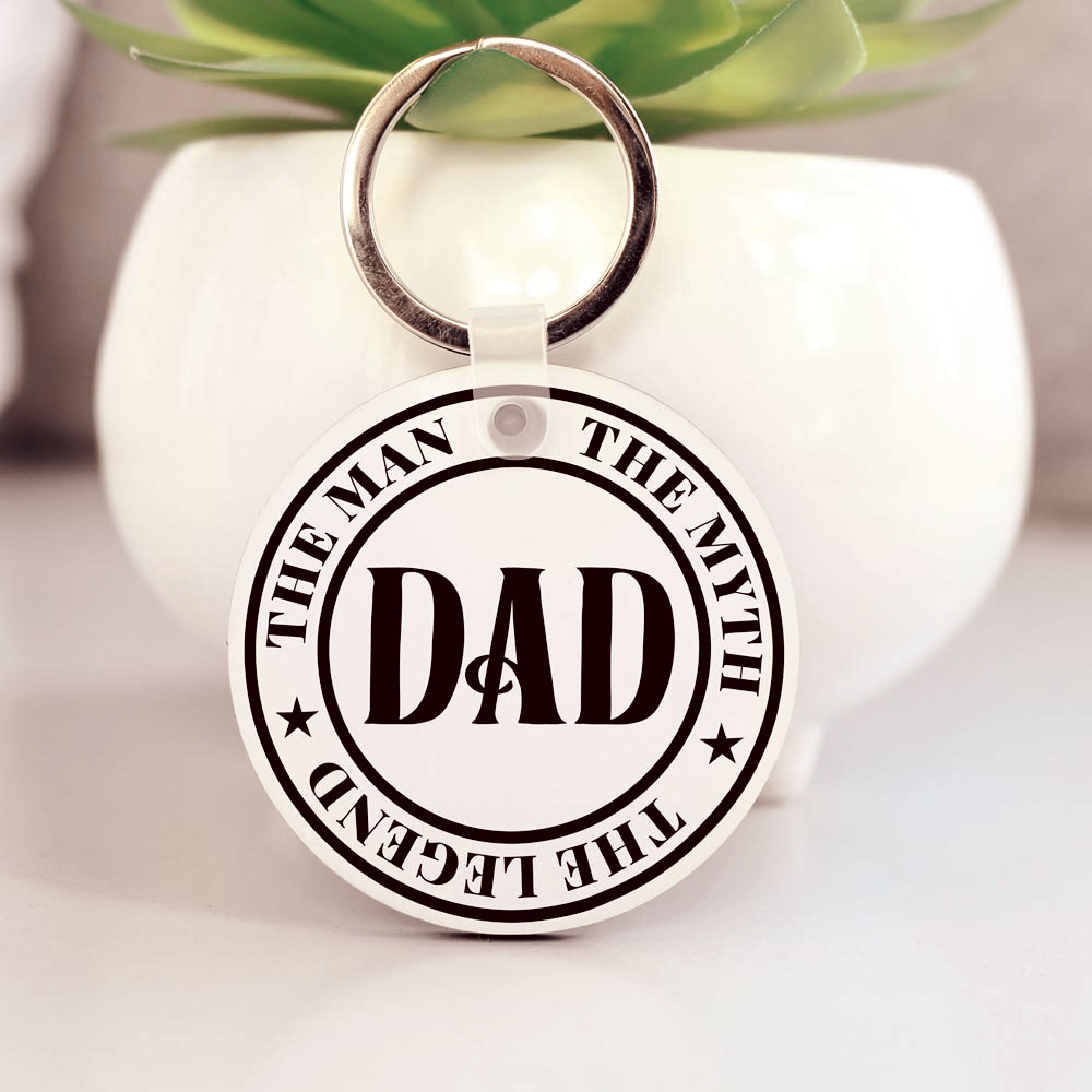 Μπρελόκ Στρογγυλό Dad Man, Myth, Legend Μπρελόκ