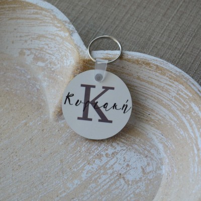 Μπρελόκ Στρογγυλό Name with Letter