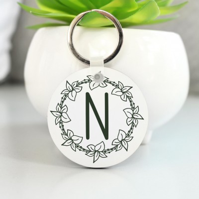 Μπρελόκ Στρογγυλό Wreath with Letter