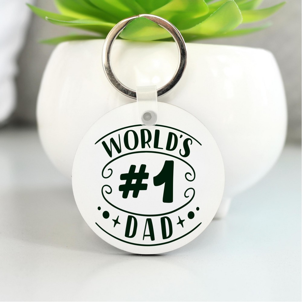 Μπρελόκ Στρογγυλό World's #1 Dad Μπρελόκ