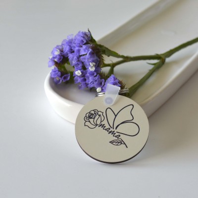 Μπρελόκ Στρογγυλό Mama Flower