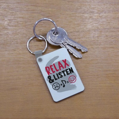 Μπρελόκ Τετράγωνο Relax and Listen