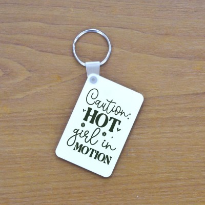 Μπρελόκ Τετράγωνο Caution Hot Girl