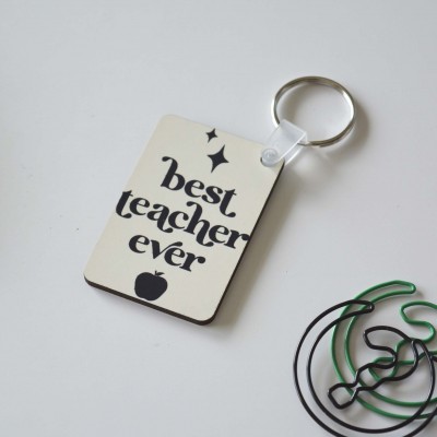 Μπρελόκ Τετράγωνο Best Teacher Ever 2