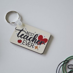 Μπρελόκ Τετράγωνο Best Teacher Ever 3 Μπρελόκ