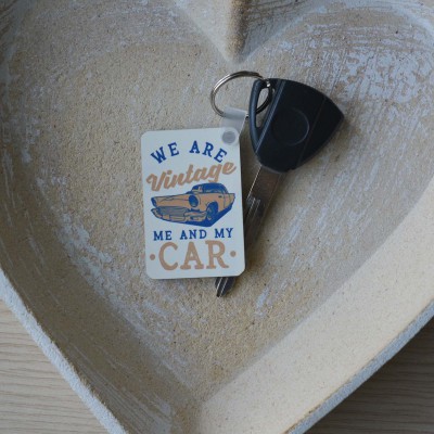 Μπρελόκ Τετράγωνο We Are Vintage Me And My Car