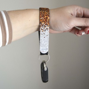 Μπρελόκ Wristlet Glitter Χρυσαφί Μπρελόκ