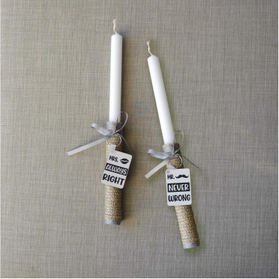 Σετ Λαμπάδες Mr Never Wrong-Mrs Always Right