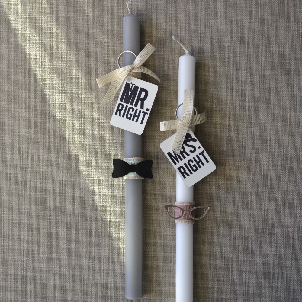 Σετ Λαμπάδες Mr Right-Mrs Right Εποχιακά