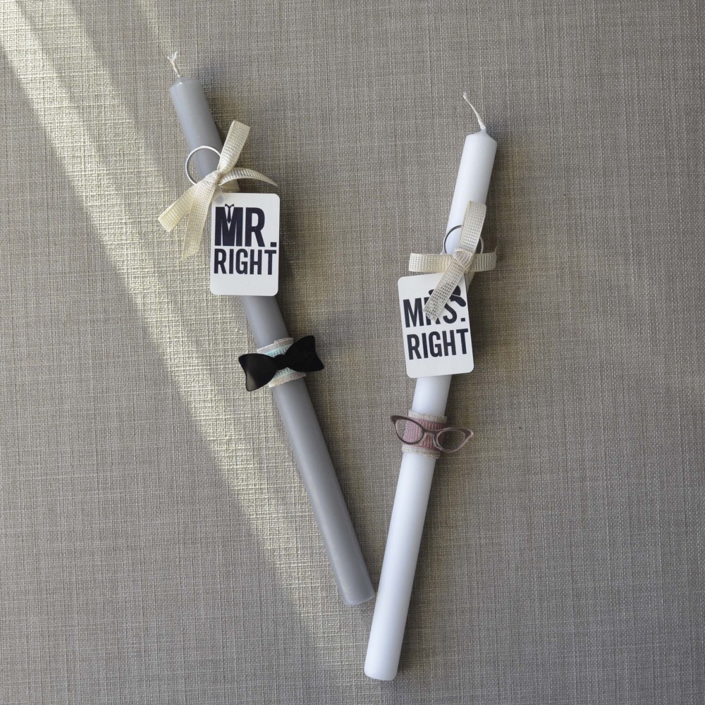 Σετ Λαμπάδες Mr Right-Mrs Right Εποχιακά