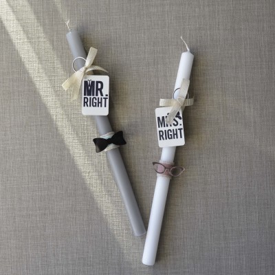 Σετ Λαμπάδες Mr Right-Mrs Right