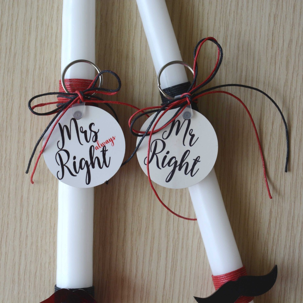 Σετ Λαμπάδες Mr Right-Mrs Always Right Εποχιακά