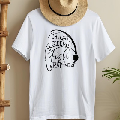 Μπλούζα Αντρική Eat Sleep Fish Repeat