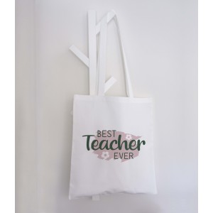 Τσάντα Πάνινη Best Teacher Ever 2 Δώρα