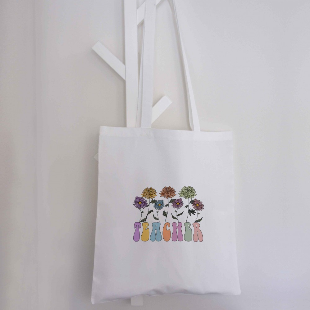 Τσάντα Πάνινη Teacher Flowers Δώρα