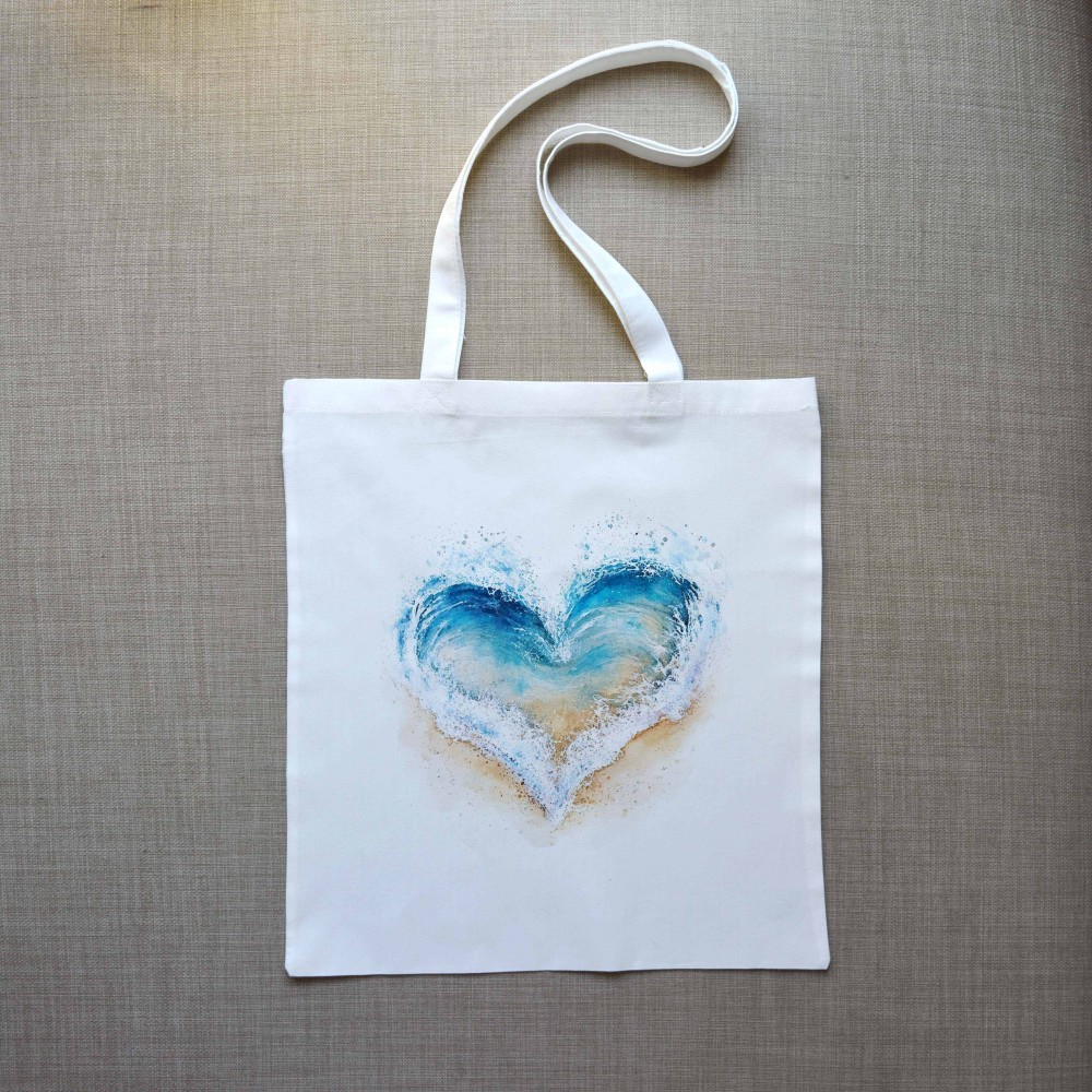 Τσάντα Πάνινη Heart and Sea 4 Δώρα