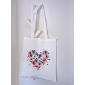 Τσάντα Πάνινη Flowers Heart 2 Δώρα