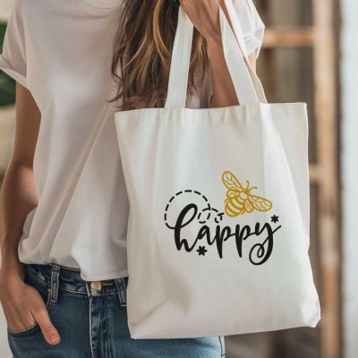 Τσάντα Πάνινη Be Happy