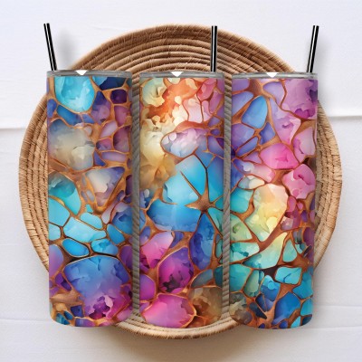 Θερμός Tumbler Μάρμαρο Πολύχρωμο