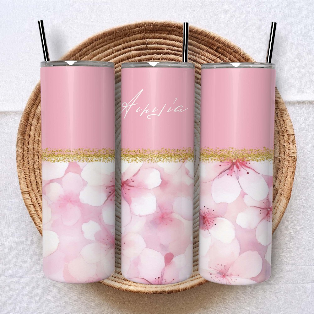 Θερμός Tumbler Pink Flower Θερμός